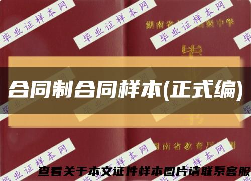 合同制合同样本(正式编)缩略图