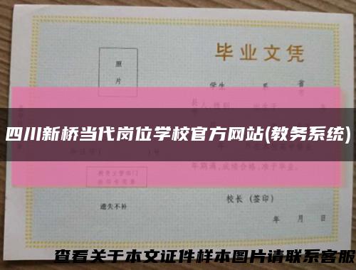 四川新桥当代岗位学校官方网站(教务系统)缩略图