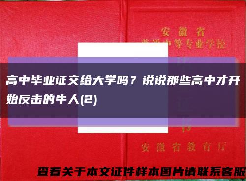 高中毕业证交给大学吗？说说那些高中才开始反击的牛人(2)缩略图