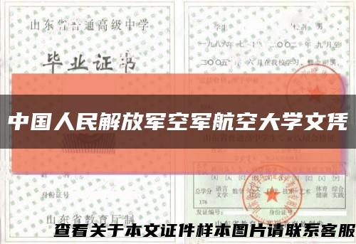中国人民解放军空军航空大学文凭缩略图