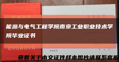 能源与电气工程学院南京工业职业技术学院毕业证书缩略图