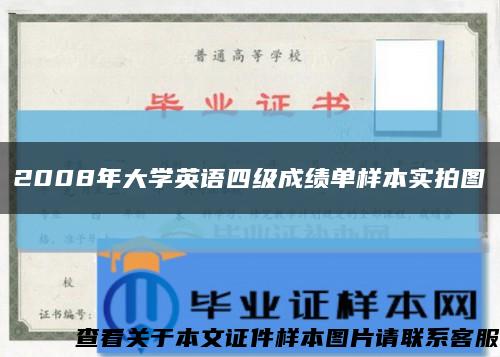 2008年大学英语四级成绩单样本实拍图缩略图