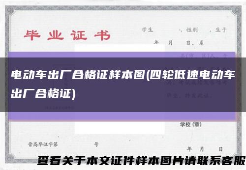 电动车出厂合格证样本图(四轮低速电动车出厂合格证)缩略图