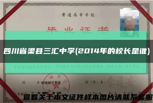 四川省渠县三汇中学(2014年的校长是谁)缩略图