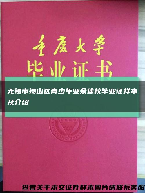 无锡市锡山区青少年业余体校毕业证样本及介绍缩略图