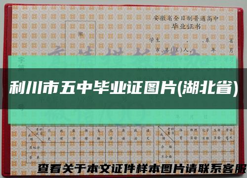 利川市五中毕业证图片(湖北省)缩略图