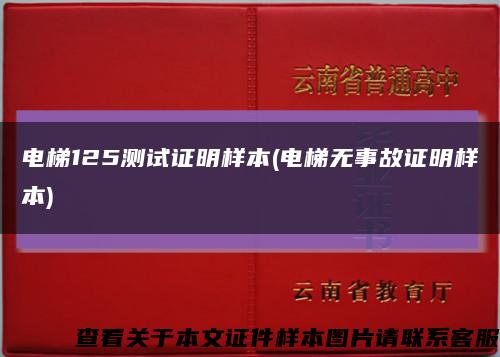 电梯125测试证明样本(电梯无事故证明样本)缩略图