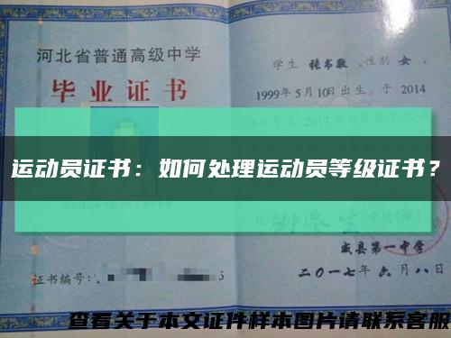 运动员证书：如何处理运动员等级证书？缩略图