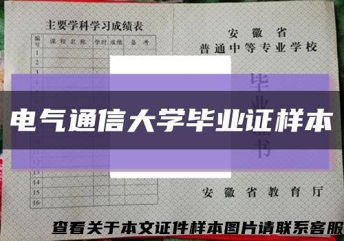 电气通信大学毕业证样本缩略图