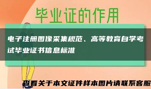 电子注册图像采集规范、高等教育自学考试毕业证书信息标准缩略图