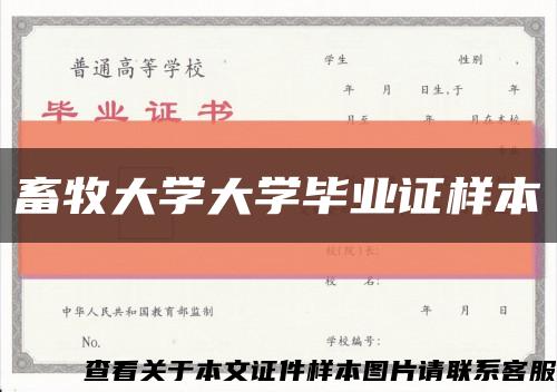 畜牧大学大学毕业证样本缩略图