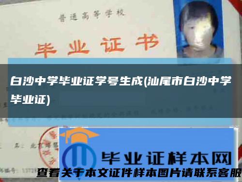 白沙中学毕业证学号生成(汕尾市白沙中学毕业证)缩略图