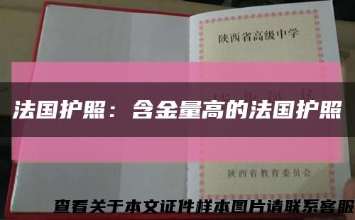 法国护照：含金量高的法国护照缩略图