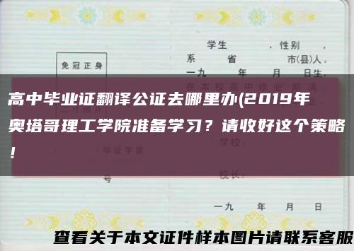 高中毕业证翻译公证去哪里办(2019年奥塔哥理工学院准备学习？请收好这个策略！缩略图