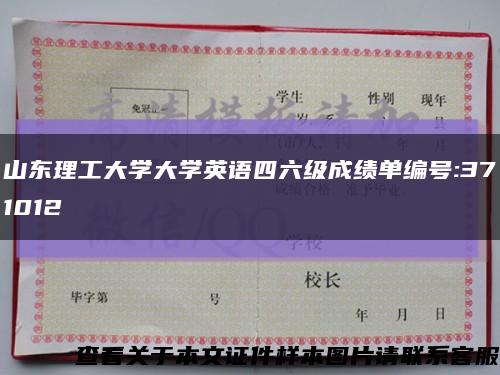 山东理工大学大学英语四六级成绩单编号:371012缩略图