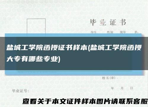 盐城工学院函授证书样本(盐城工学院函授大专有哪些专业)缩略图