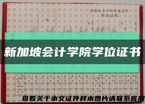 新加坡会计学院学位证书缩略图