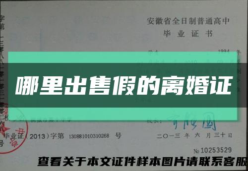 哪里出售假的离婚证缩略图