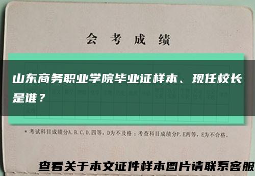 山东商务职业学院毕业证样本、现任校长是谁？缩略图