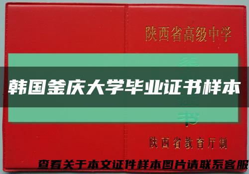 韩国釜庆大学毕业证书样本缩略图