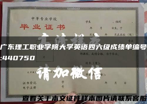 广东理工职业学院大学英语四六级成绩单编号:440750缩略图