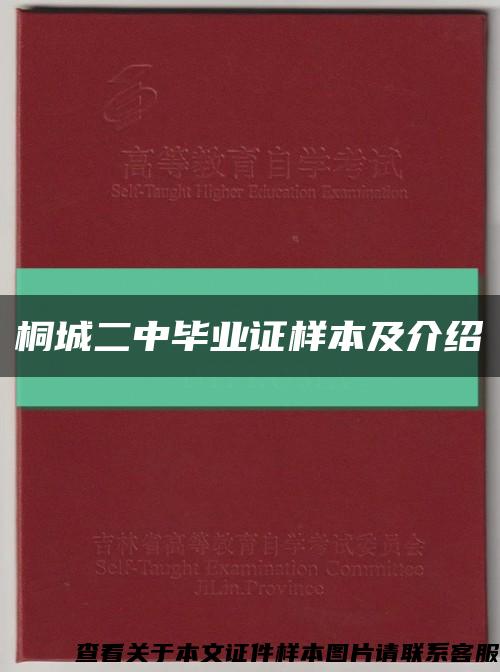 桐城二中毕业证样本及介绍缩略图