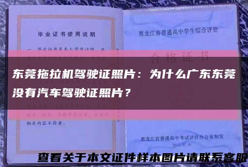 东莞拖拉机驾驶证照片：为什么广东东莞没有汽车驾驶证照片？缩略图