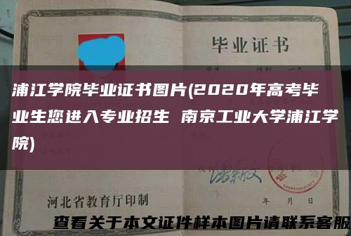 浦江学院毕业证书图片(2020年高考毕业生您进入专业招生 南京工业大学浦江学院)缩略图