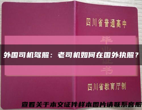 外国司机驾照：老司机如何在国外执照？缩略图