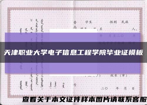 天津职业大学电子信息工程学院毕业证模板缩略图