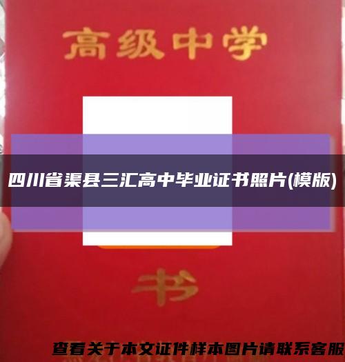 四川省渠县三汇高中毕业证书照片(模版)缩略图