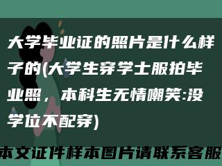 大学毕业证的照片是什么样子的(大学生穿学士服拍毕业照，本科生无情嘲笑:没学位不配穿)缩略图