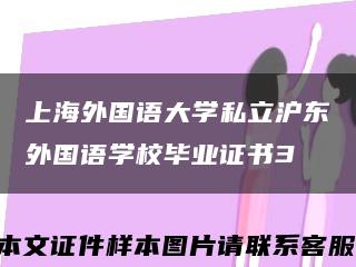 上海外国语大学私立沪东外国语学校毕业证书3缩略图