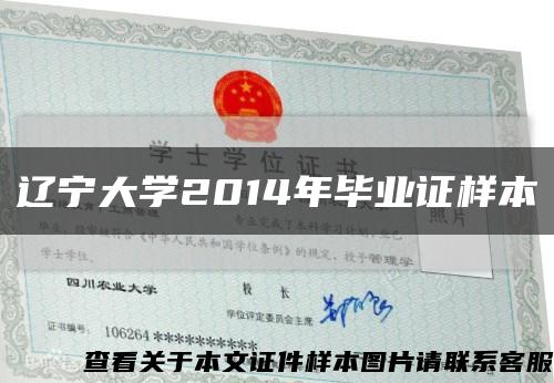 辽宁大学2014年毕业证样本缩略图