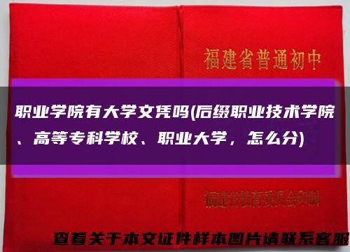 职业学院有大学文凭吗(后缀职业技术学院、高等专科学校、职业大学，怎么分)缩略图