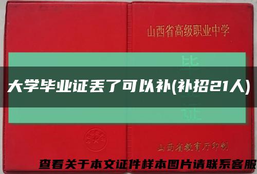 大学毕业证丢了可以补(补招21人)缩略图