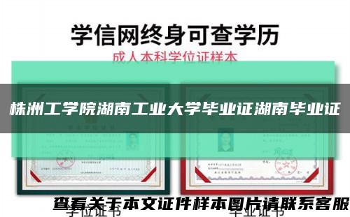 株洲工学院湖南工业大学毕业证湖南毕业证缩略图