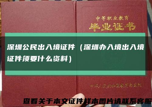 深圳公民出入境证件（深圳办入境出入境证件须要什么资料）缩略图