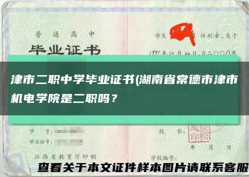 津市二职中学毕业证书(湖南省常德市津市机电学院是二职吗？缩略图