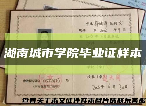 湖南城市学院毕业证样本缩略图