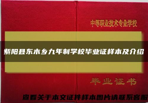 紫阳县东木乡九年制学校毕业证样本及介绍缩略图