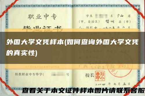 外国大学文凭样本(如何查询外国大学文凭的真实性)缩略图