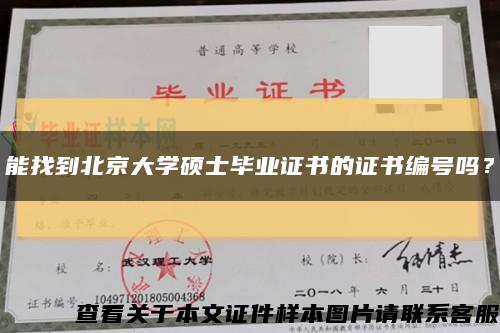 能找到北京大学硕士毕业证书的证书编号吗？缩略图