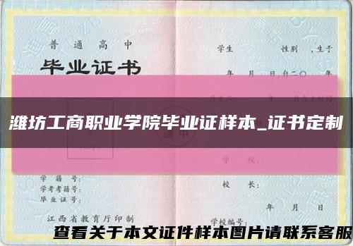 潍坊工商职业学院毕业证样本_证书定制缩略图