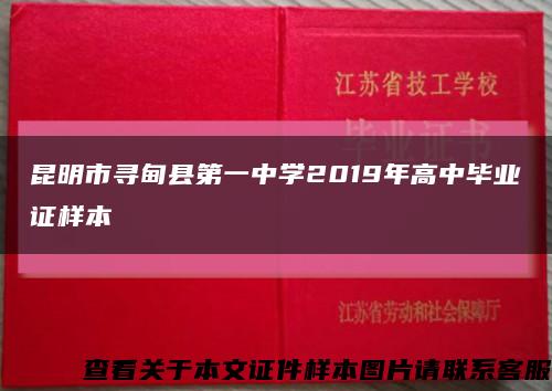 昆明市寻甸县第一中学2019年高中毕业证样本缩略图