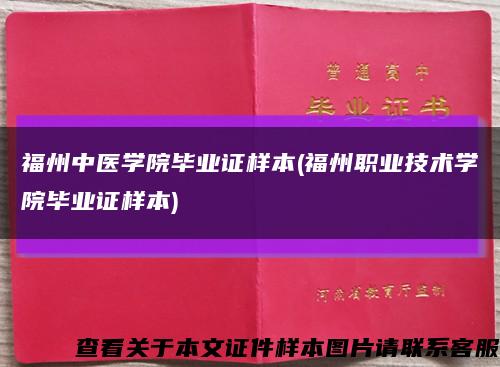 福州中医学院毕业证样本(福州职业技术学院毕业证样本)缩略图