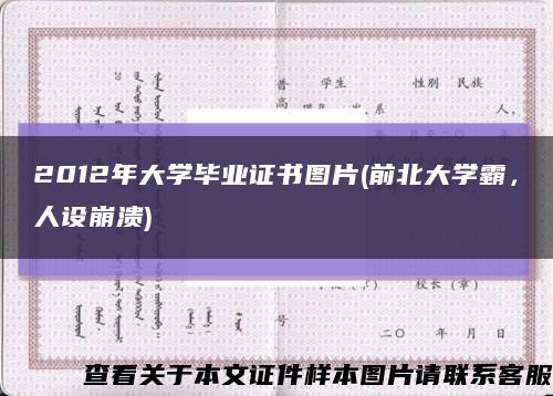 2012年大学毕业证书图片(前北大学霸，人设崩溃)缩略图