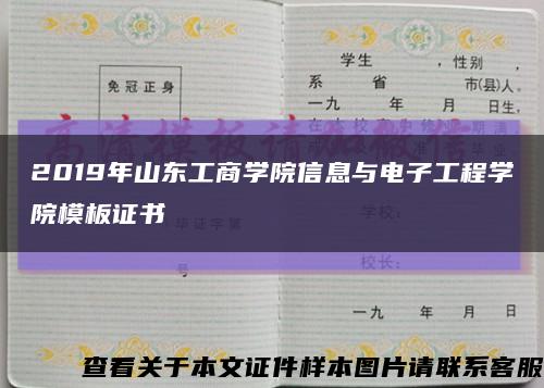 2019年山东工商学院信息与电子工程学院模板证书缩略图