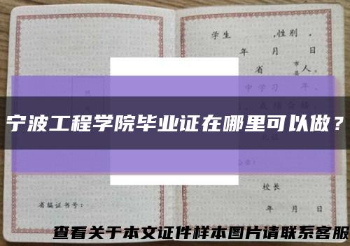 宁波工程学院毕业证在哪里可以做？缩略图