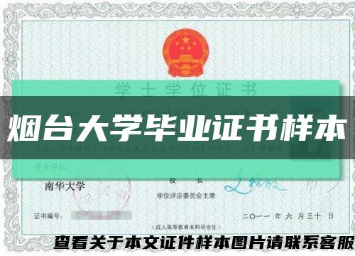 烟台大学毕业证书样本缩略图